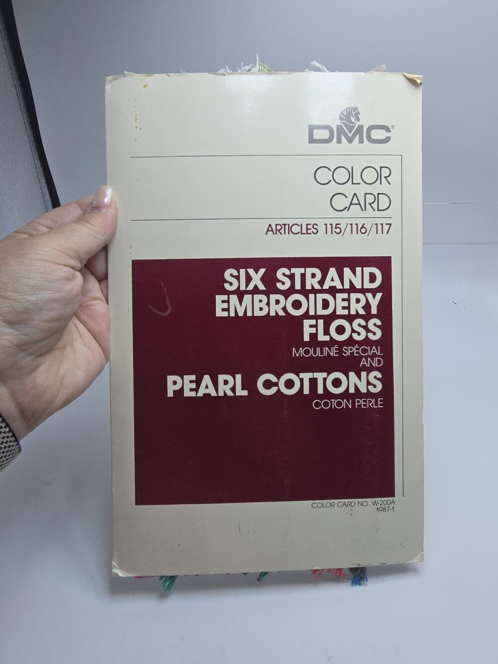 Vintage (1987) DMC Color Card W-200A Six Strand Embroidery Floss; Pearl Cottons